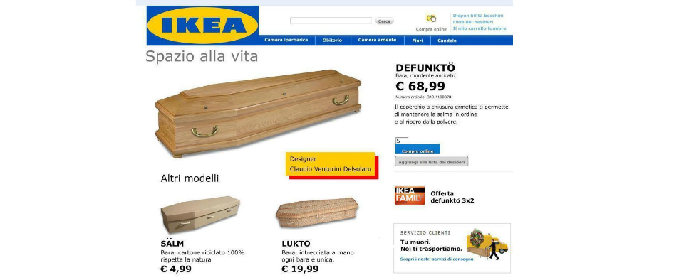 È una bufala la 'bara Ikea' in stile 'fai da te'