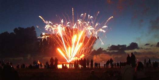 Ceneri del defunto nei fuochi d’artificio